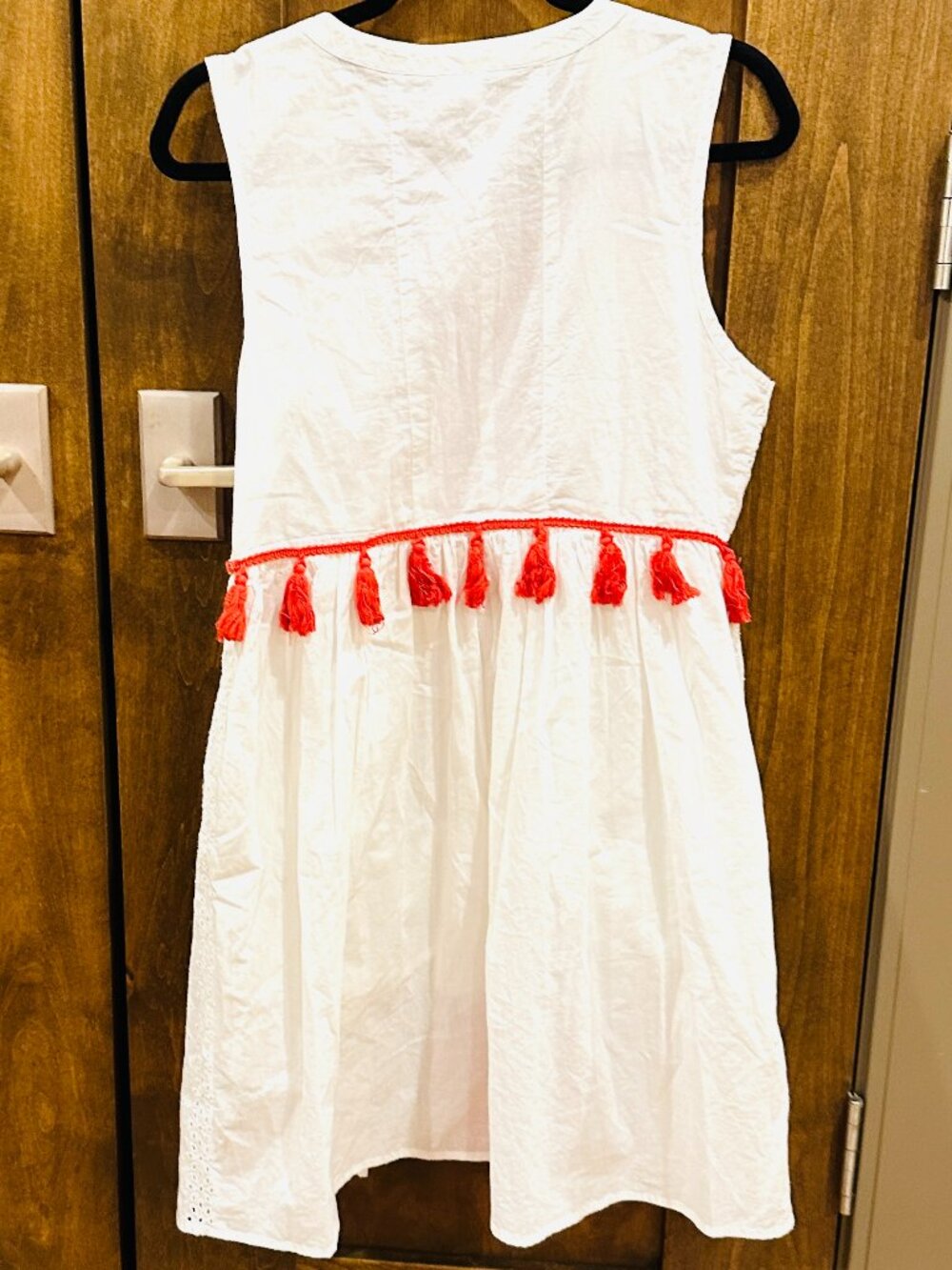 NWT ANTHROPOLOGIE X CHANTIK EMBROIDERED DRESS WITH TASSELS SMALL - Picture 2 of 5